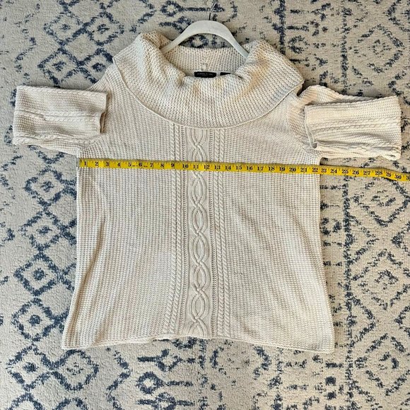 Jeanne‎ Pierre Beige Long Sleeve Sweater Womens 1X Cable Knit Plus Size Sweater - Picture 9 of 11